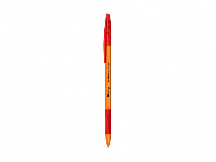 Ручка шариковая Berlingo "Tribase grip orange" красная, 0,7мм, грип CBp_70963