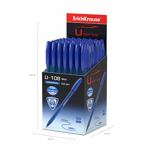 Ручка шариковая ErichKrause® U-108 Original Stick 1.0, Ultra Glide Technology, цвет чернил черный (в