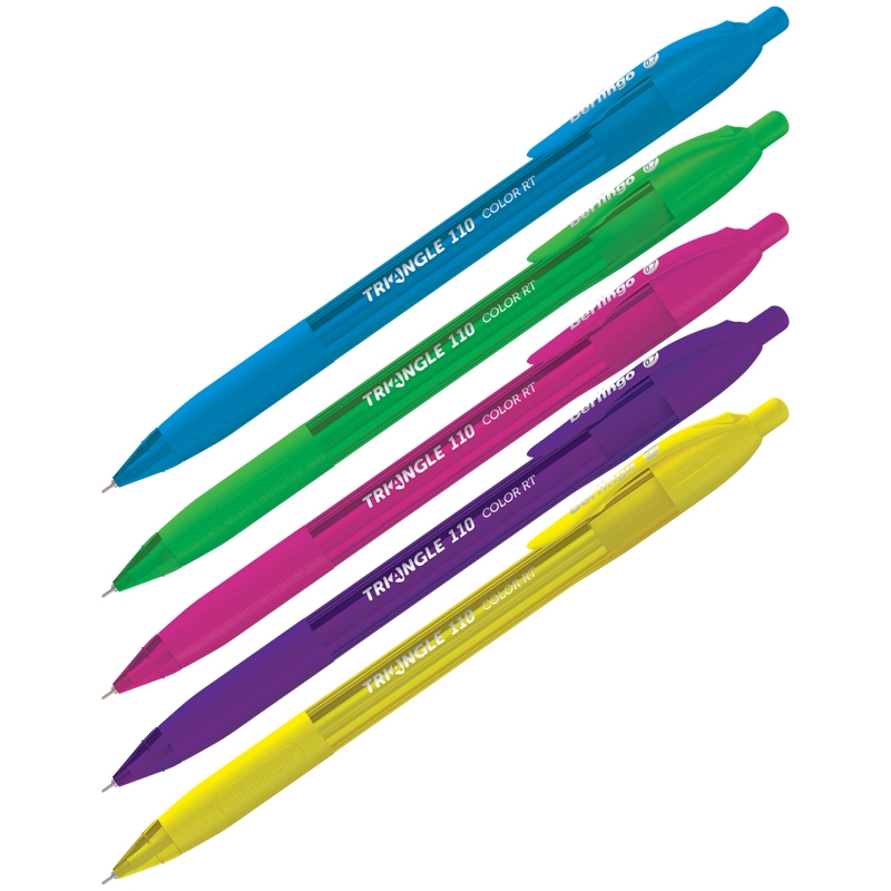 Ручка шариковая автоматическая "Triangle 110 RT Color" синяя, 0,7мм, трехгран., игольчатый стержень 