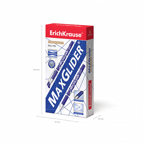 Ручка шариковая ErichKrause® MaxGlider®, Ultra Glide Technology, цвет  чернил синий (в коробке по 12