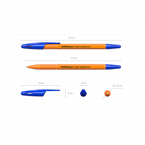 Ручка шариковая R-301 ORANGE 0.7 Stick (коробка 50 шт.)