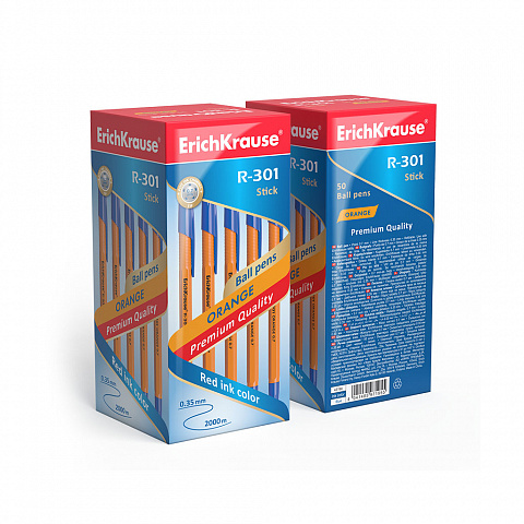 Ручка шариковая R-301 ORANGE 0.7 Stick (коробка 50 шт.)