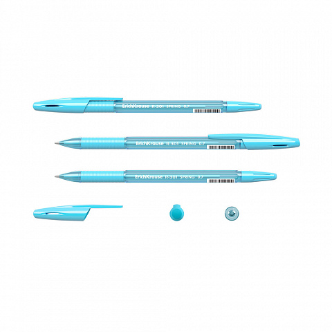 Ручка шариковая ErichKrause® R-301 Spring Stick&Grip 0.7, цвет чернил синий (коробка 50 шт.)