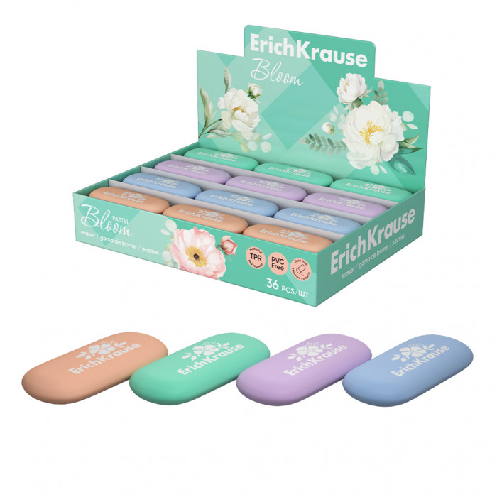 Ластик ErichKrause Pastel Bloom (в коробке по 36 шт.)