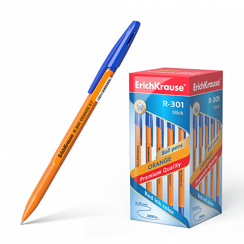 Ручка шариковая R-301 ORANGE 0.7 Stick (коробка 50 шт.)