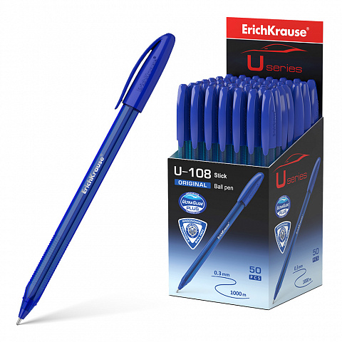 Ручка шариковая ErichKrause® U-108 Original Stick 1.0, Ultra Glide Technology, цвет чернил синий (в 