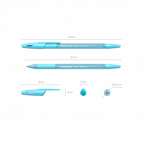 Ручка шариковая ErichKrause® R-301 Spring Stick&Grip 0.7, цвет чернил синий (коробка 50 шт.)