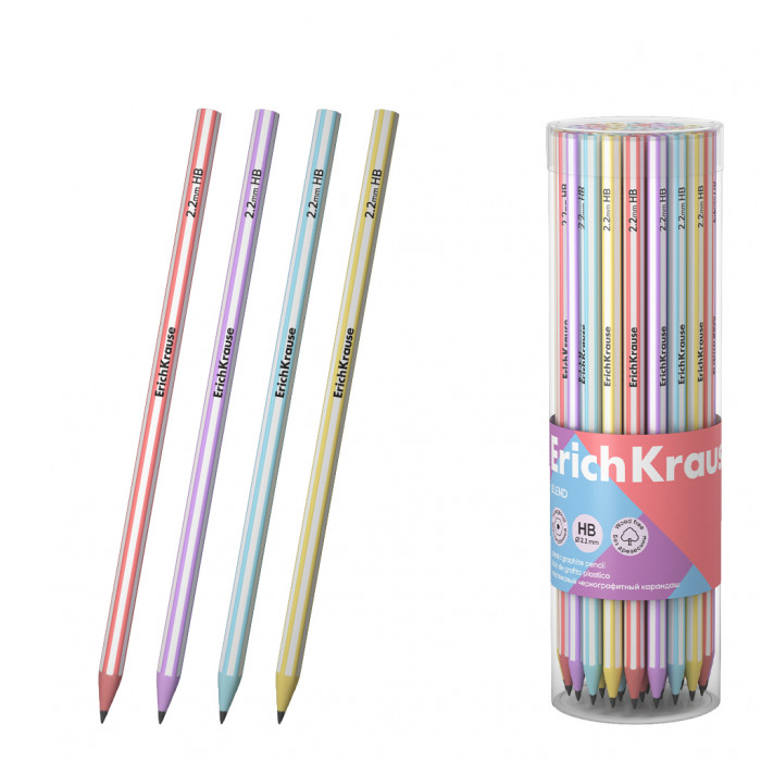 Чернографитный карандаш пластиковый  ErichKrause Blend, шестигранный, HB (в тубусе по 42 шт.)