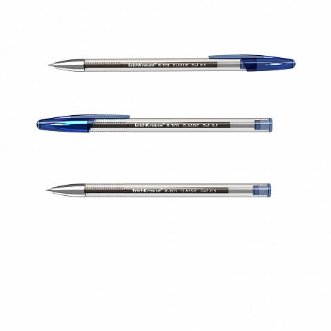 Ручка гелевая ErichKrause® R-301 Classic Gel Stick 0.5, цвет чернил синий (в коробке по 12 штук)