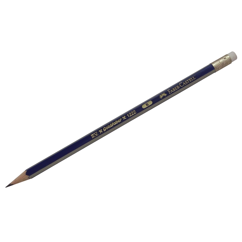 Карандаш ч/г Faber-Castell "Goldfaber 1222" B, с ластиком, заточен. 116801