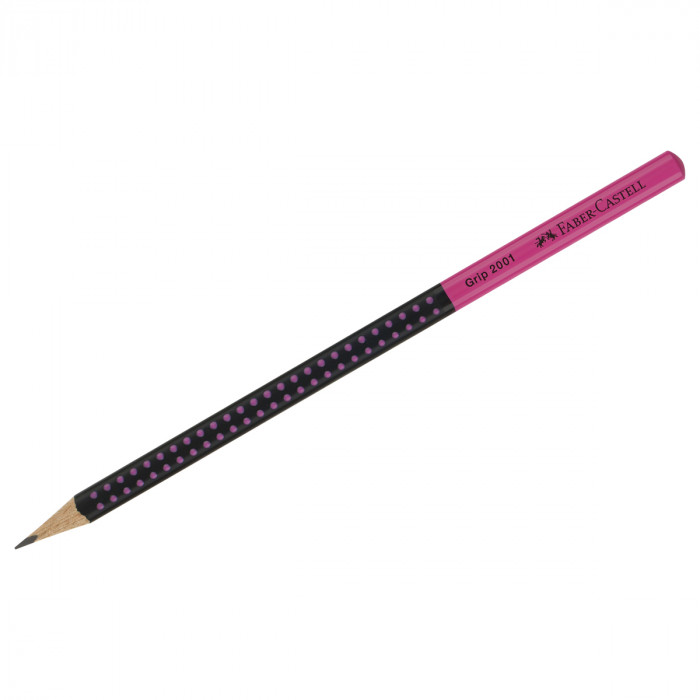 Карандаш ч/г Faber-Castell "Grip 2001 Two Tone", HВ, заточен., черный/розовый 517011
