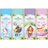 Ластик Faber-Castell "Happy Jungle", прямоугольный, картонный футляр, 62*21,8*11,5мм, ассорти 188739