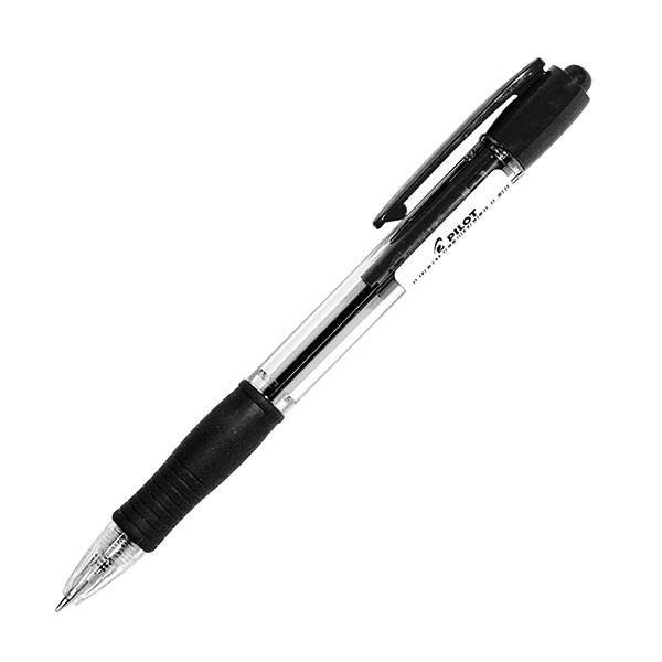 Ручка шариковая автоматическая "Super Grip", черная, 0,7мм, черный грип BPGP-10R-F-В