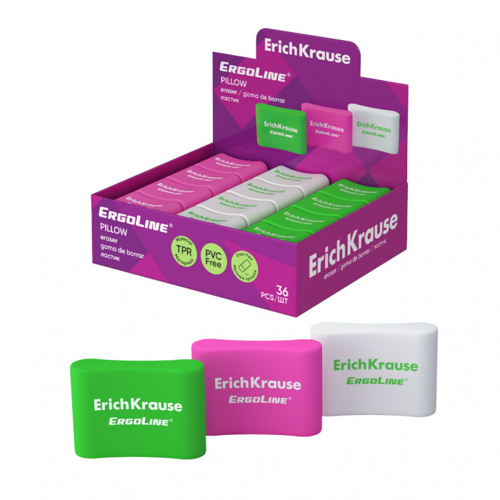 Ластик ErichKrause ErgoLine® Pillow (в коробке по 36 шт.)