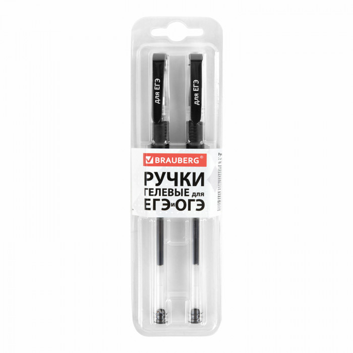 Ручки гелевые "ДЛЯ ЕГЭ" с грипом, ЧЕРНЫЕ, НАБОР 2 штуки,
BRAUBERG, узел 0,7 мм, линия письма 0,4 мм,