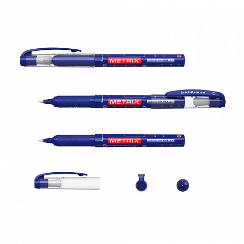 Ручка-роллер ErichKrause Metrix® Stick&Grip Classic 0.5, цвет чернил черный (в коробке по 12 шт.)