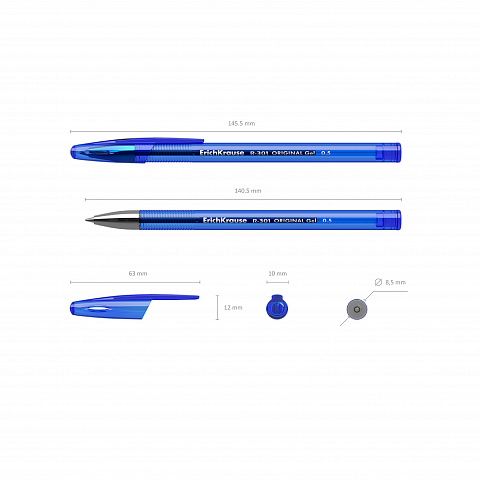 Ручка гелевая R-301 ORIGINAL Gel 0.5 синяя (коробка 12 шт.)