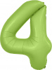Шар (40''/102 см) Цифра, 4 Slim, Мистик, Фисташка, Сатин, 1 шт. в уп.