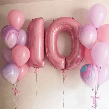 Набор воздушных шаров «10 лет Нежно розовый сет»