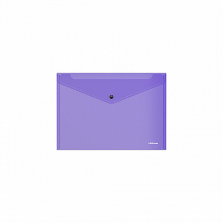 Папка-конверт на кнопке пластиковая  ErichKrause® Fizzy Vivid, полупрозрачная, A4, ассорти  (в пакет