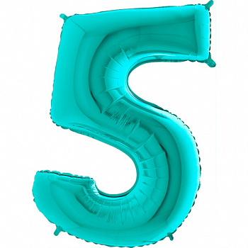 Воздушный шар (40''/102 см) Цифра, 5, Тиффани, 1 шт. Grabo S.r.l., ИТАЛИЯ