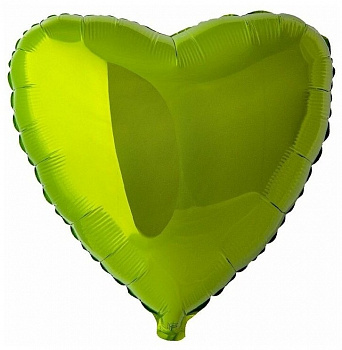 FM Шар фольга Сердце LIME GREEN 18"/45см