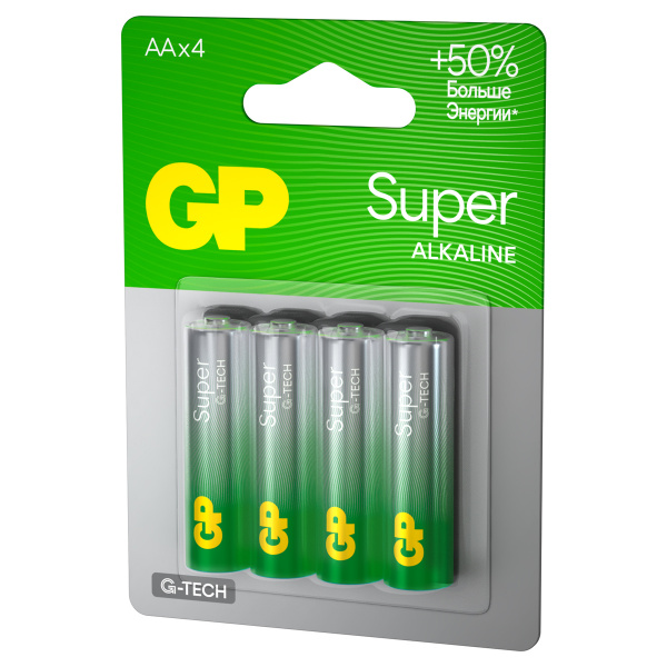 Батарейка GP Super G-Tech AA (LR6) 15A алкалиновая, BC4 GP 15AA21-2CRSBC4