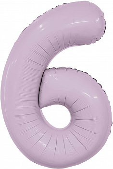Шар (40''/102 см) Цифра, 6 Slim, Орхидея, 1 шт. в уп. Agura, РОССИЯ