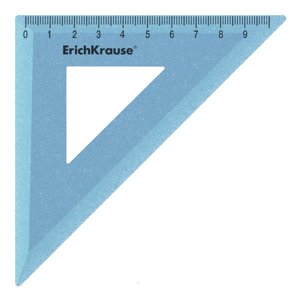 Угольник пластиковый ErichKrause Glitter, 45°/9см, ассорти (в коробке-дисплее по 42 шт)