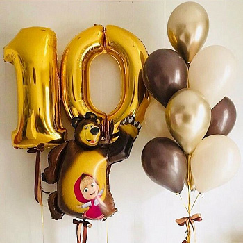 Шары на 10 лет «Маша и Медведь»