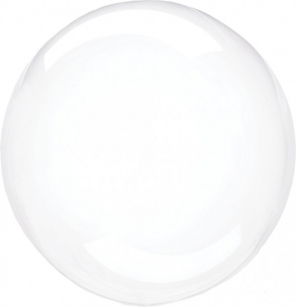Шар (24''/61 см) Сфера 3D, Deco Bubble (синяя упаковка), Прозрачный, Кристалл, 10 шт. в упак.