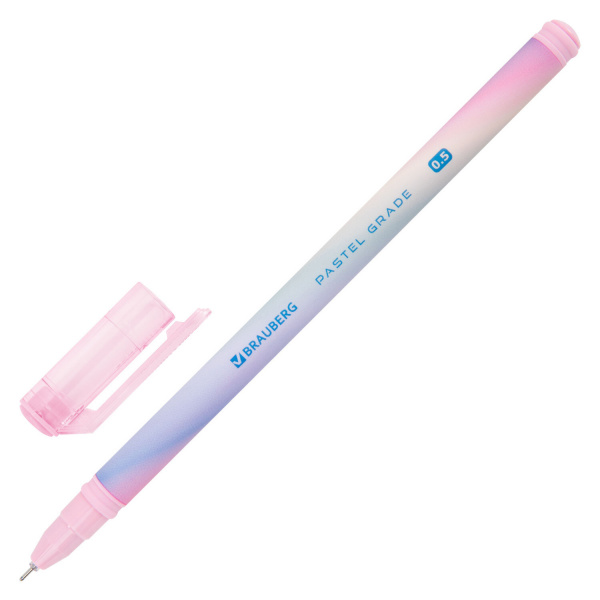 Ручка гелевая BRAUBERG GRADE PASTEL, СИНЯЯ, игольчатый узел 0,5 мм, линия письма 0,3 мм, 144284