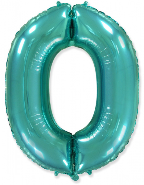 FM Фигура Цифра 0 Tiffany 40"/102см шар фольга