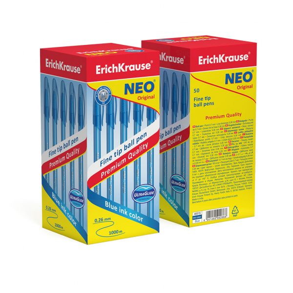 Ручка шариковая ErichKrause® Neo® Original, цвет чернил синий (в коробке по 50 шт.)