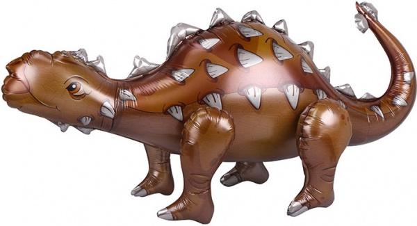 Шар 3D (40''/102 см) Фигура, Динозавр Анкилозавр, Коричневый, 1 шт. в упак.