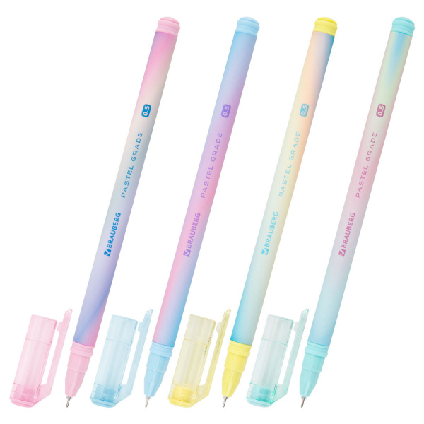 Ручка гелевая BRAUBERG GRADE PASTEL, СИНЯЯ, игольчатый узел 0,5 мм, линия письма 0,3 мм, 144284