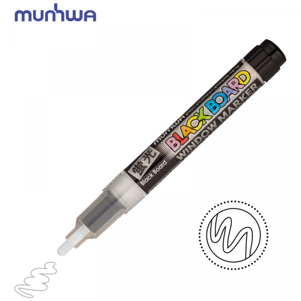 Маркер меловой MunHwa "Black Board Marker" белый, 3мм, водная основа BM-05