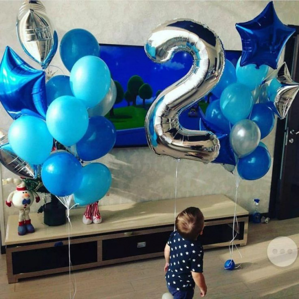 Сине-серебряная композиция на два года