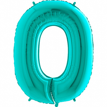 Воздушный шар (40''/102 см) Цифра, 0, Тиффани, 1 шт. Grabo S.r.l., ИТАЛИЯ