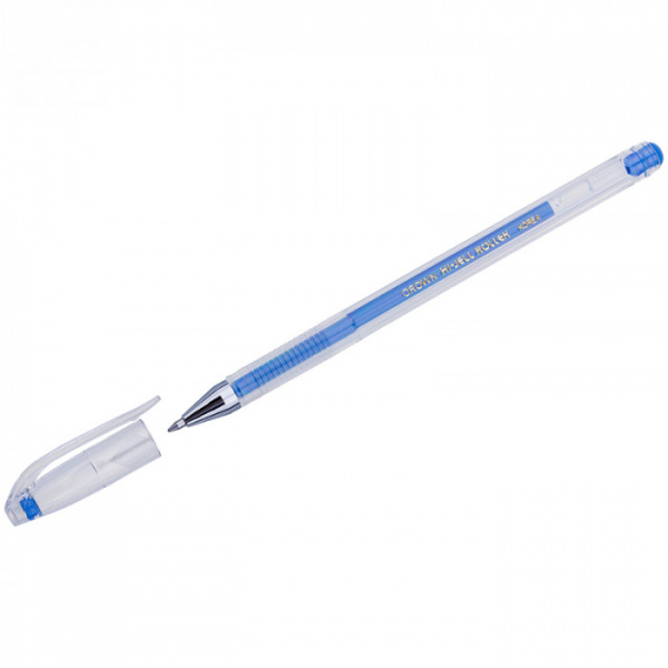 Ручка гелевая Crown "Hi-Jell Color" голубая, 0,7мм HJR-500HB