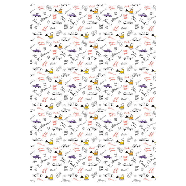 Упаковочная бумага глянц. 70*100см, MESHU "Cars", 80 г/м2, ассорти, 5 дизайнов MS_62806