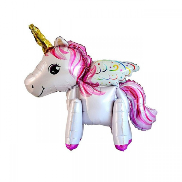 Y Фигура 83 Единорог с крыльями PINK 3D 54см Х 58см шар фольга