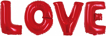 Набор шаров-букв (32''/81 см) LOVE, Красный, 1 шт. в упак.