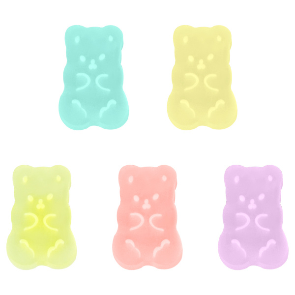 Набор ластиков MESHU "Candy Bear" 5шт., ПВХ, 20*15*9мм MS_52607