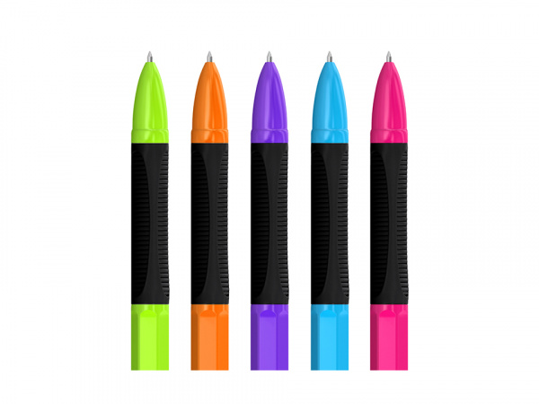 Ручка шариковая Berlingo "Tribase grip color zone" синяя, 0,7мм, грип, ассорти CBp_70967