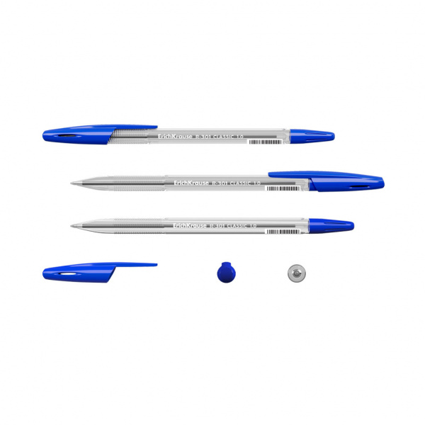Ручка шариковая ErichKrause R-301 Stick Classic 1.0, цвет чернил синий (в коробке по 50 шт.)