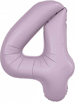 Шар (40''/102 см) Цифра, 4 Slim, Орхидея, 1 шт. в уп.