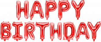 Набор шаров-букв (16''/41 см) Мини-Надпись "Happy Birthday", Красный, 1 шт. в уп. 
Falali, КИТАЙ