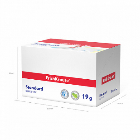 Клей-карандаш ErichKrause® Standard, 13г (в коробке-дисплее по 24 шт.)