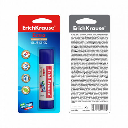 Клей-карандаш ErichKrause Extra, 8г (в коробке-дисплее по 30 шт.)